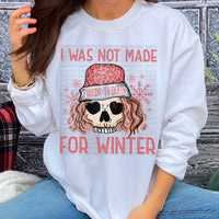 I wasn't made for winter pink skull 8699 DTF TRANSFER