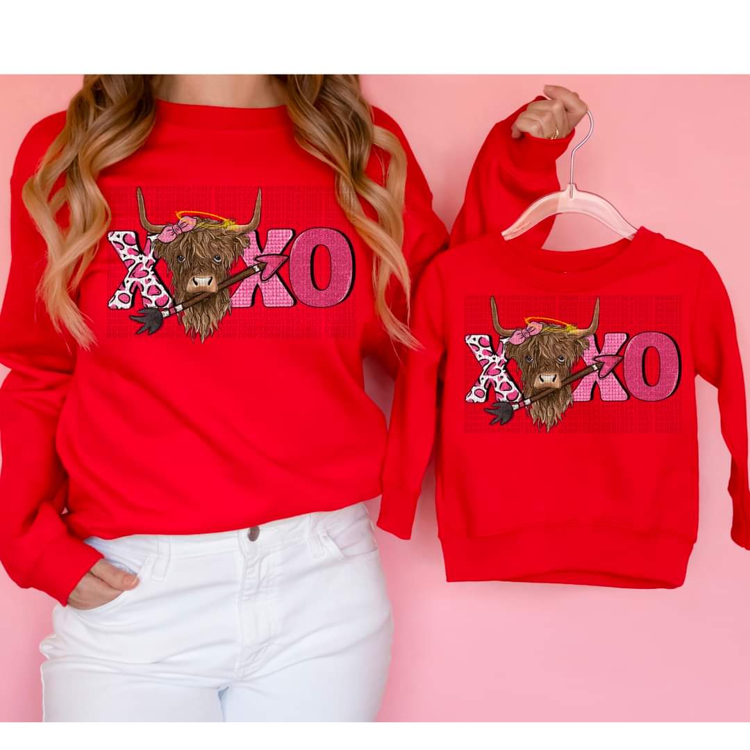 Xoxo COW DTF transfer