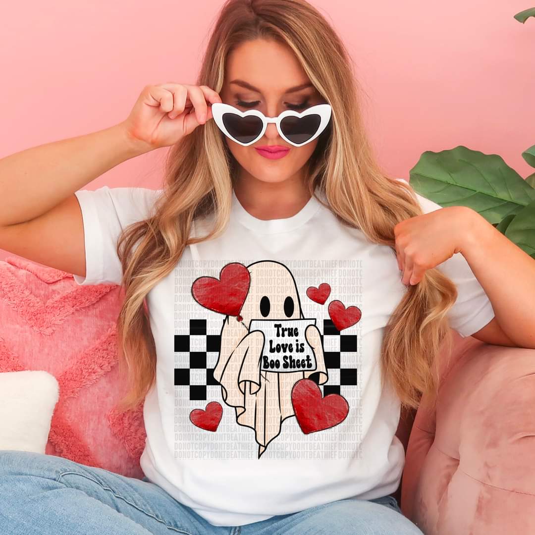 True love is boo sheet Ghost 112806 DTF transfer