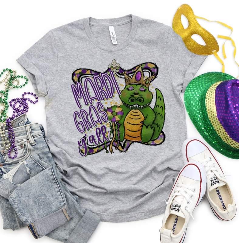 Mardi gras y'all DTF transfer