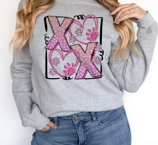 Xoxo (heart and paw print) DTF transfer