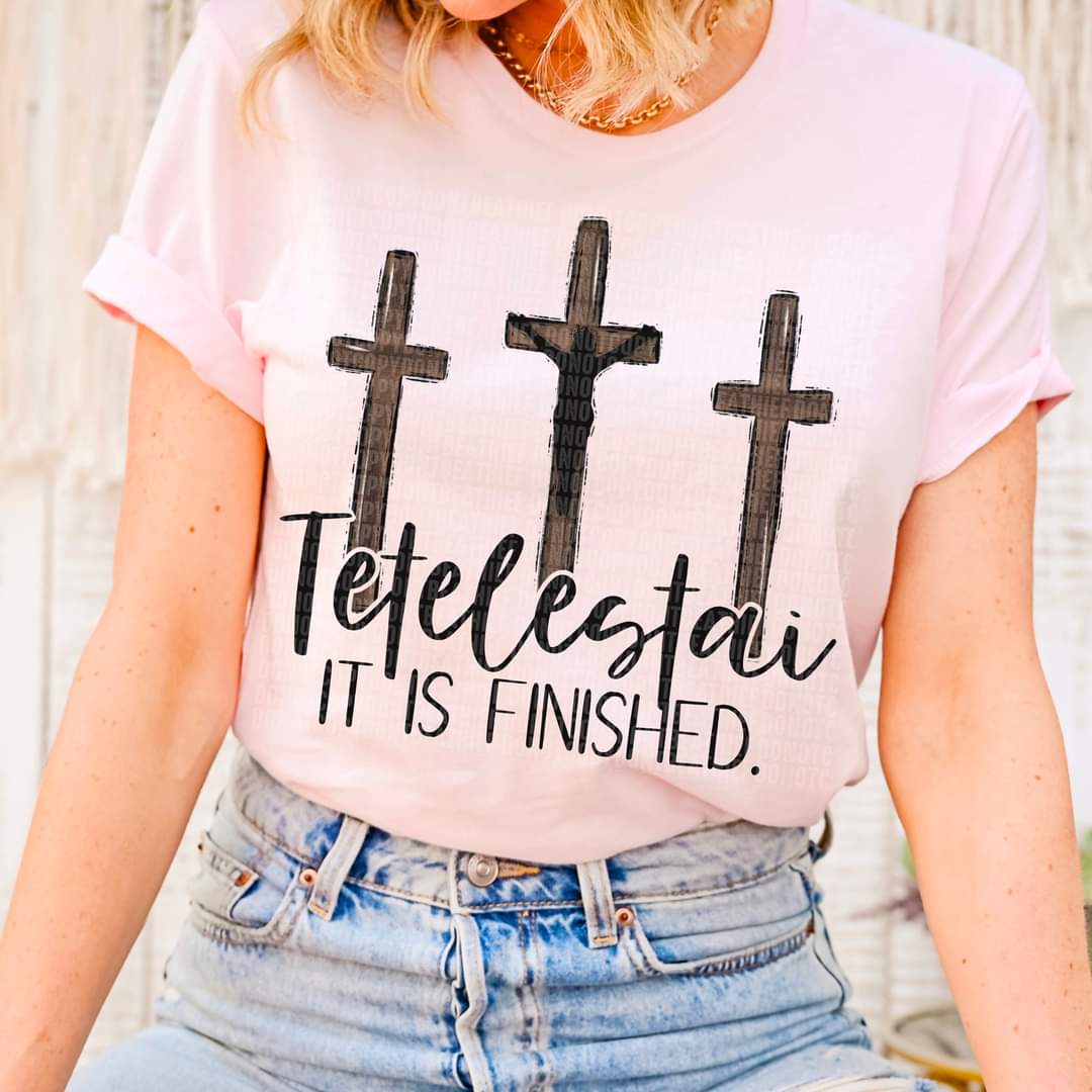 Tetelestai it is finished cross trio 112209 DTF TRANSFER