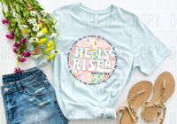 He is risen floral circle DTF TRANSFER