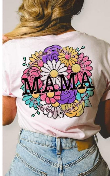 Mama speaking kindness raising a family praising Jesusb doing her best circle florals  DTF TRANSFER