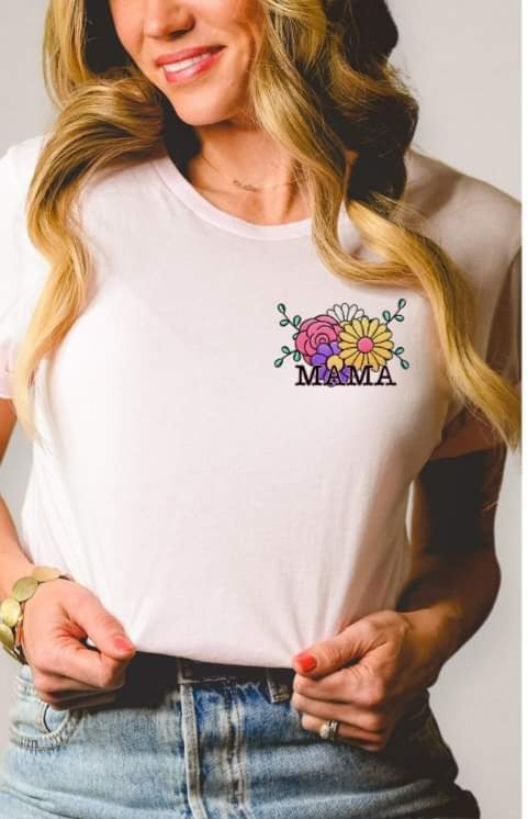 Mama pink yellow purple florals DTF TRANSFER