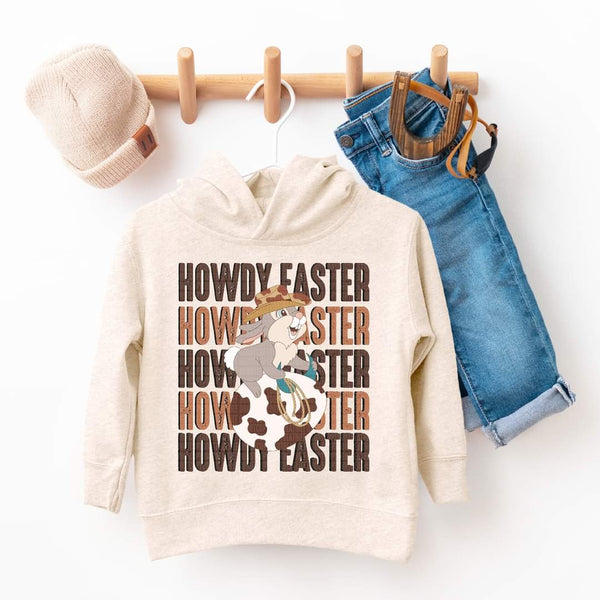 Howdy Easter stacked BOY bunny with cowhide egg DTF TRANSFER