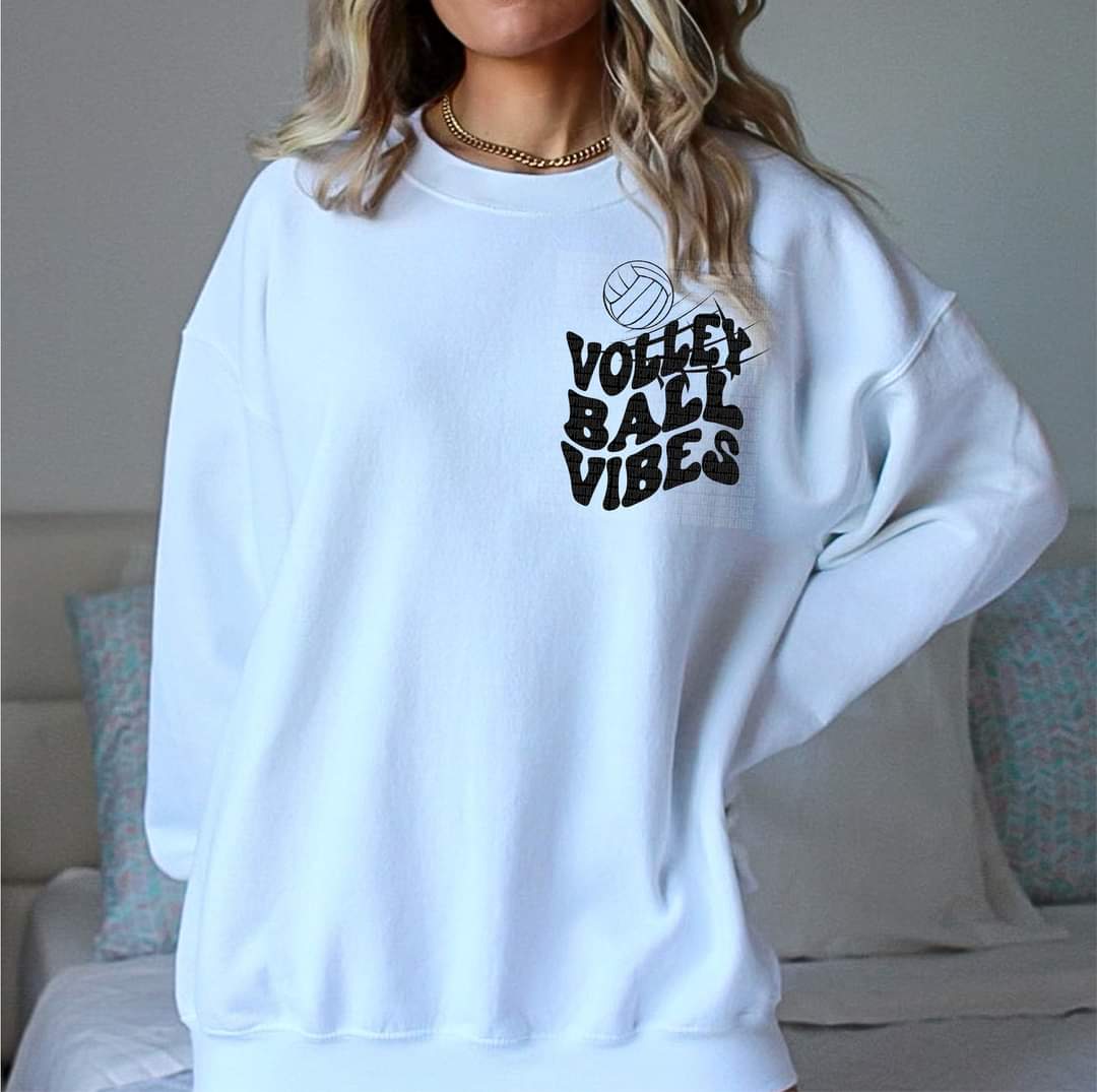 Volley ball vibes with ball pocket choose size DTF TRANSFER