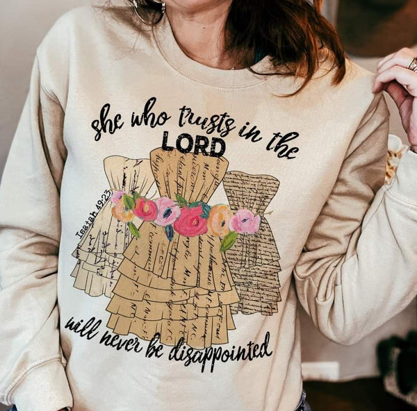 She who trusts in the Lord will never be disappointed dresses DTF TRANSFER