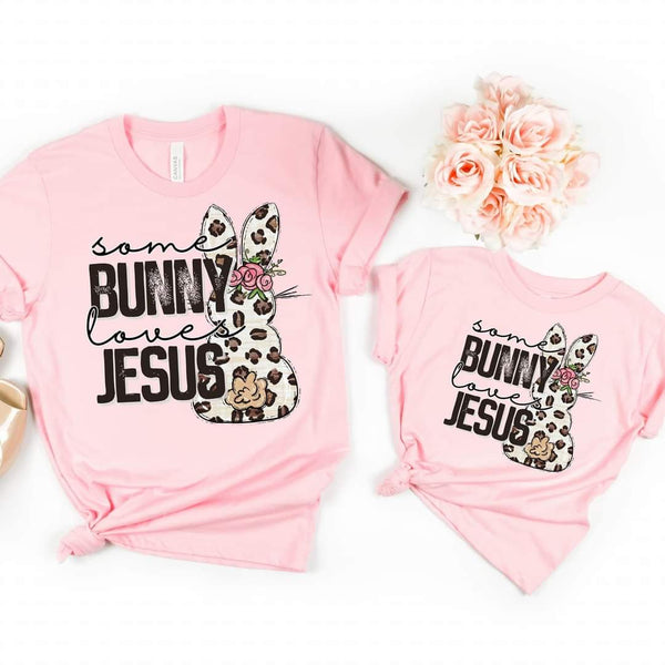 Some bunny loves Jesus leopard bunny DTF TRANSFER