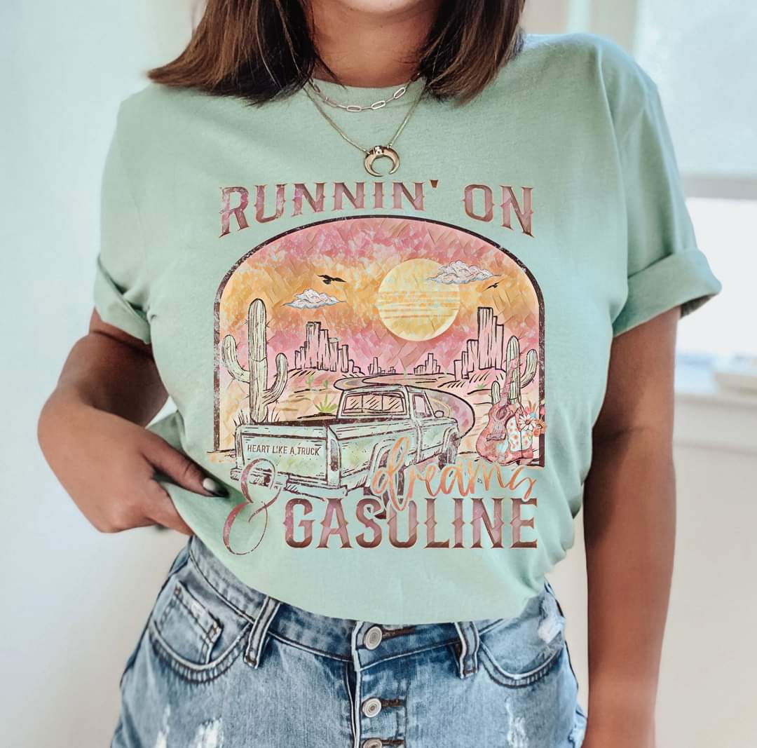 Runnin' on dreams and gasoline retro vintage truck 02 DTF TRANSFER