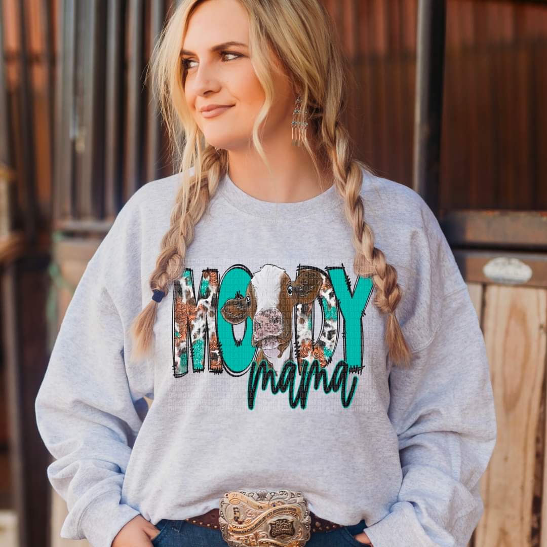 Moody mama turquoise DTF Transfer