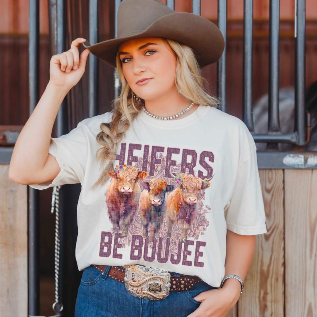 Heifers be boujee cow trio DTF Transfer