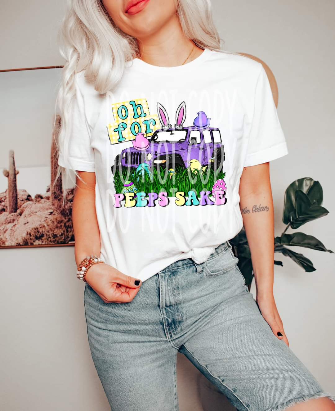 Oh for peeps sake purple jeep DTF Transfer