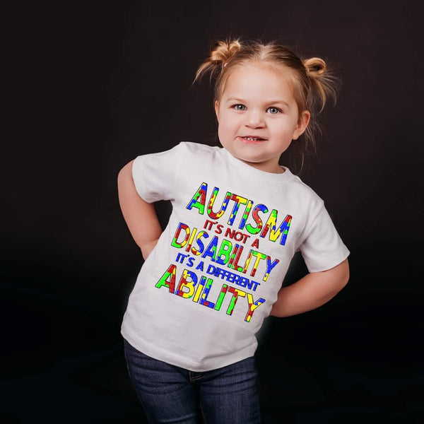Autism it'snot a disability it's a different ability colorful DTF transfer