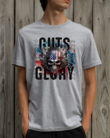 Guts Glory Patriotic skull  DTF Transfer