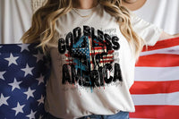 God bless America patriotic cross DTF Transfer