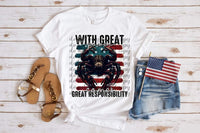 With great power comes great responsibilty spider patriotic DTF Transfer