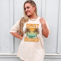 Sunset dreamer orange font palm trees sunset DTF TRANSFER