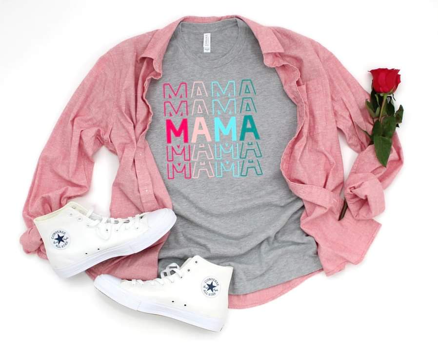 Mama stacked colorful DTF TRANSFER