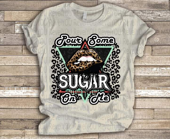 Pour some sugar on me leopard lips DTF TRANSFER