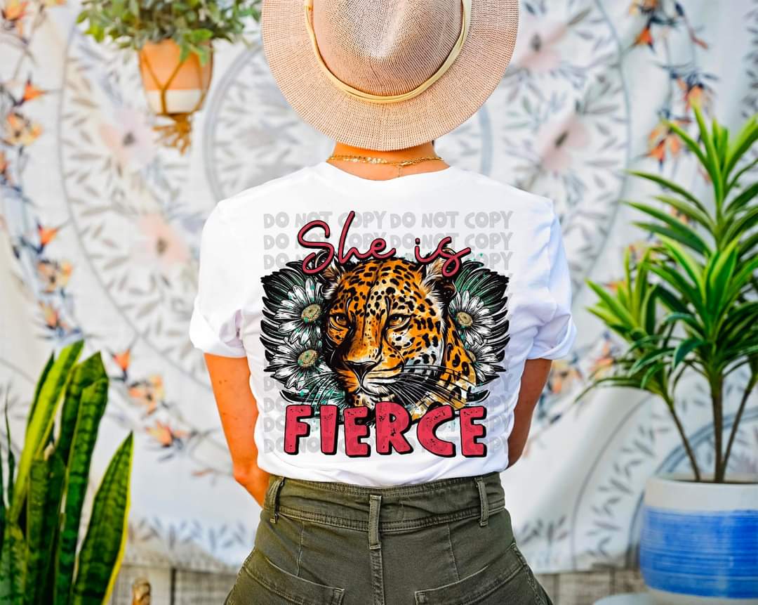 She is fierce tiger florals DTF TRANSFER
