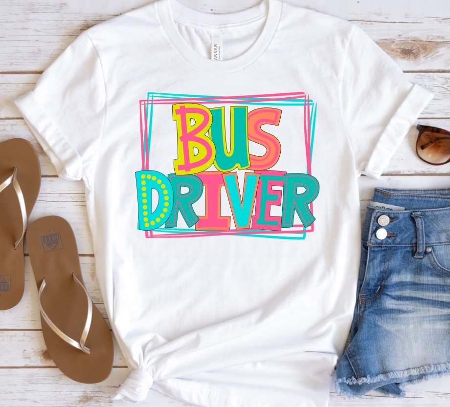 Bus driver with Frame 8071 DTF transfer