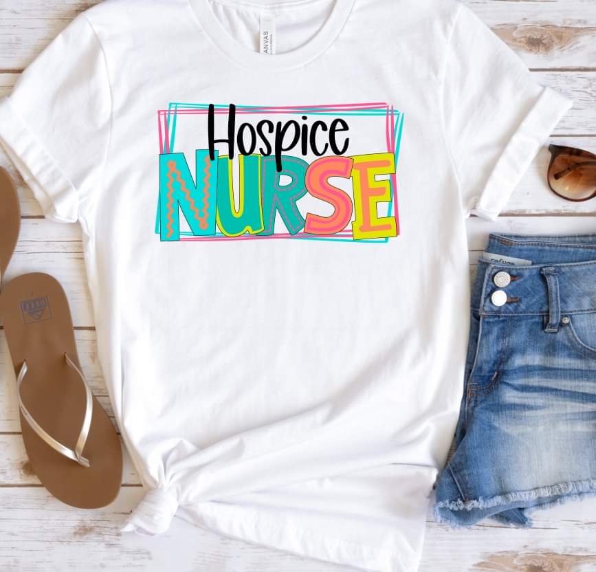 Hospice nurse with Frame 8153 DTF transfer