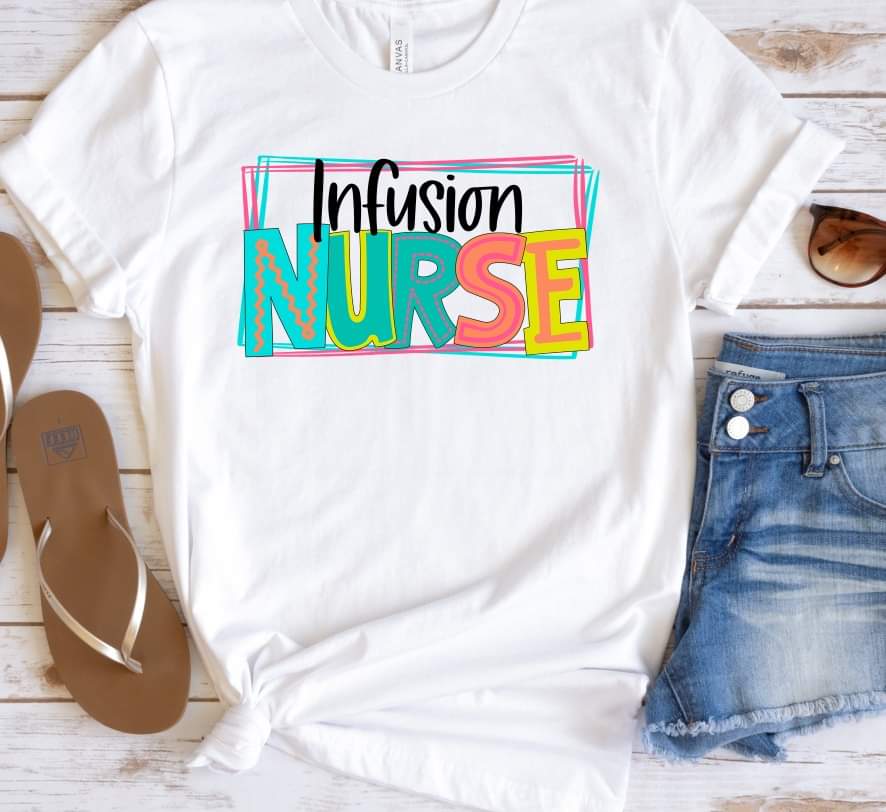 Infusion nurse with Frame 8156 DTF transfer