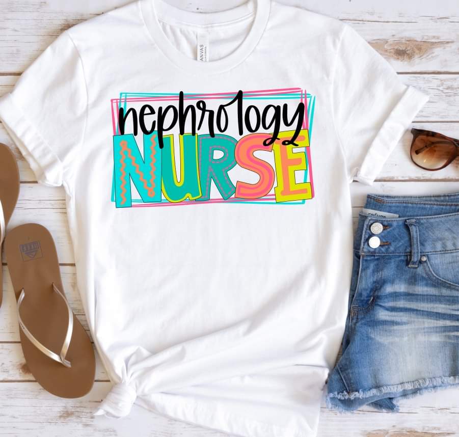 Nephrology nurse with frame DTF transfer