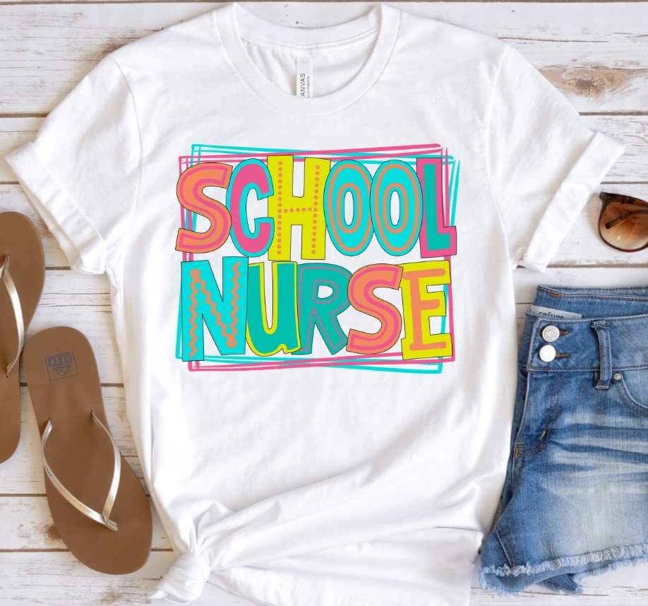 School nurse with frame 8202 DTF transfer