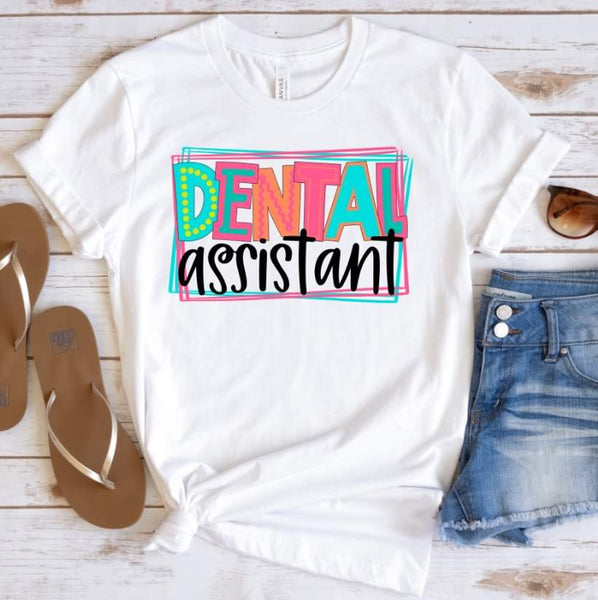 Dental assistant with frame 8093 DTF transfer
