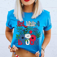 Red white and bloom florals DTF TRANSFER