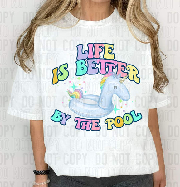 Life is better by the pool retro DTF transfer