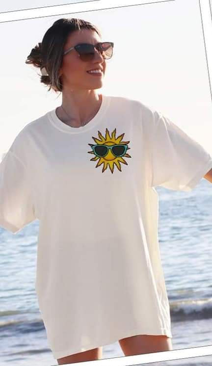 Sun with sunglasses DTF TRANSFER