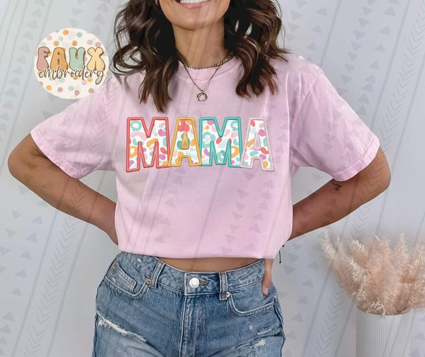 Mama colorful leopard faux DTF transfer