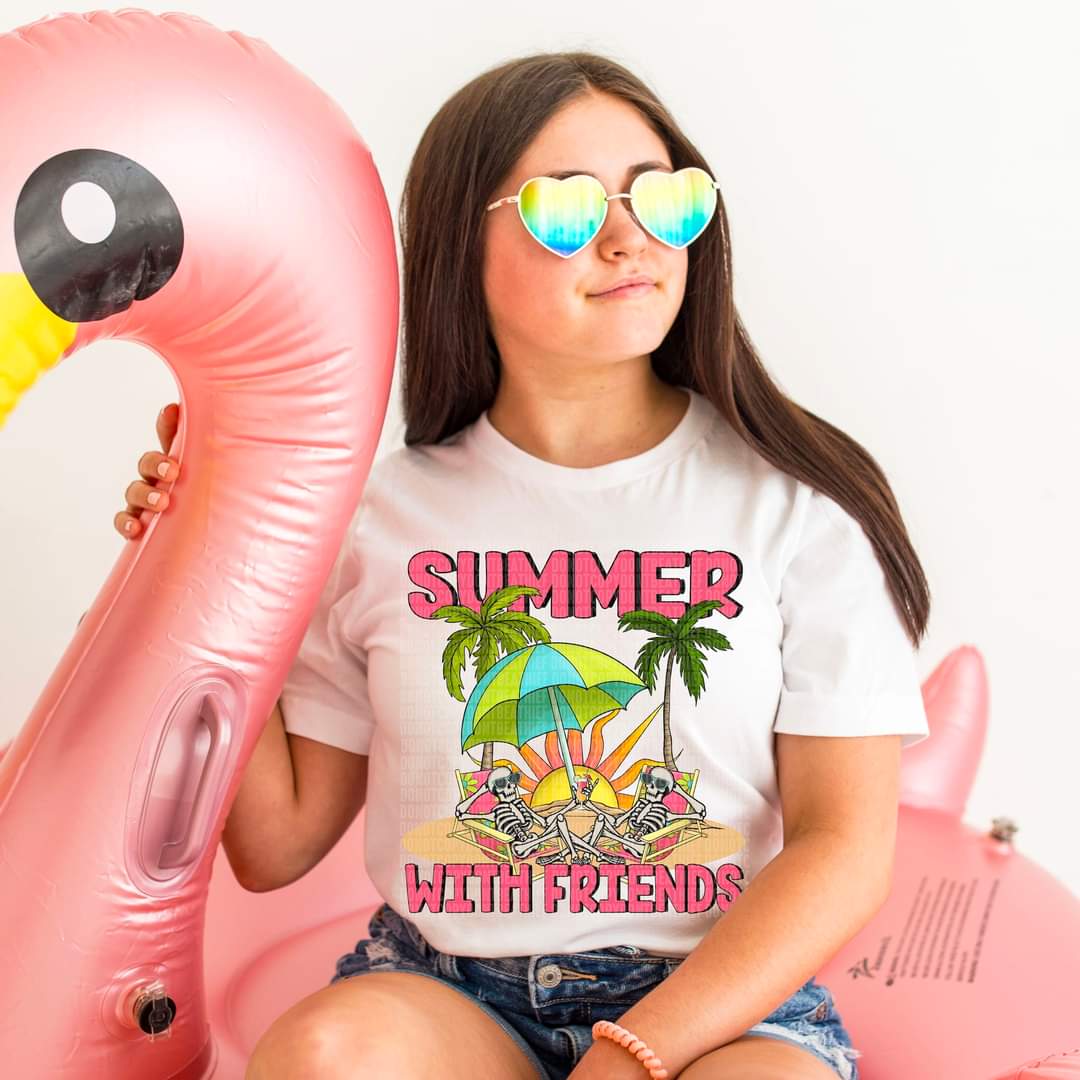 Summer with friends skellies DTF transfer