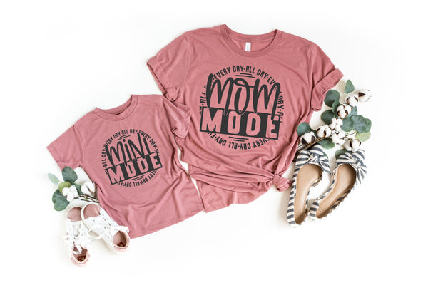 Mom mode circle BLACK  screen print transfer