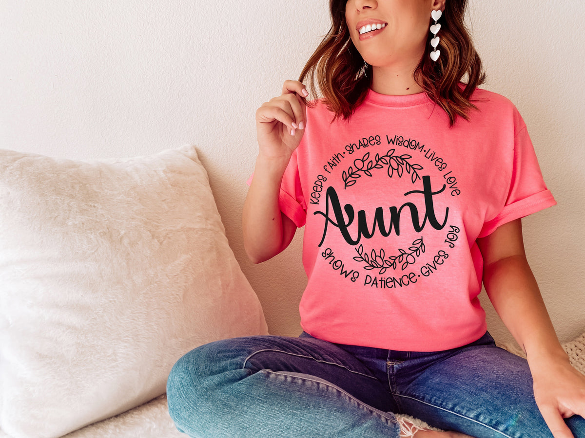 Aunt (circle) BLACK screen print transfer