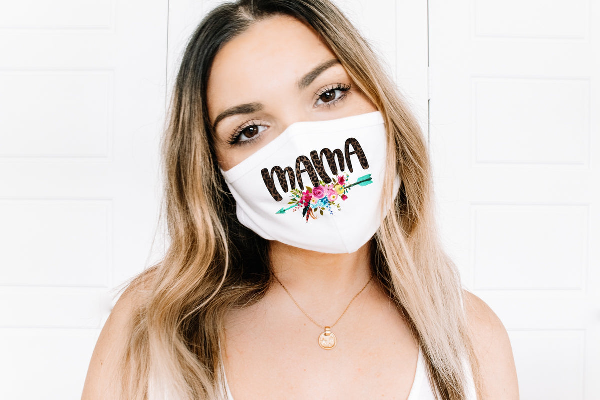 Leopard MAMA with flowers KOOZIE HIGH HEAT screen print transfer