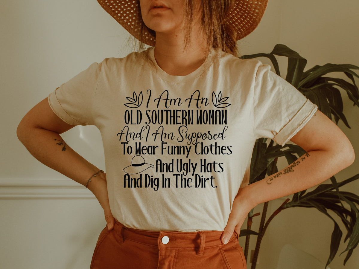 I am an old southern woman screen print transfer