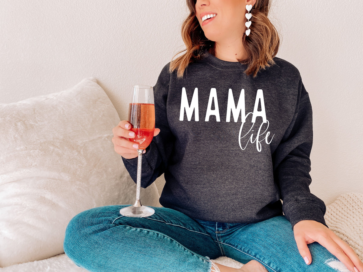 Mama life WHITE screen print transfer