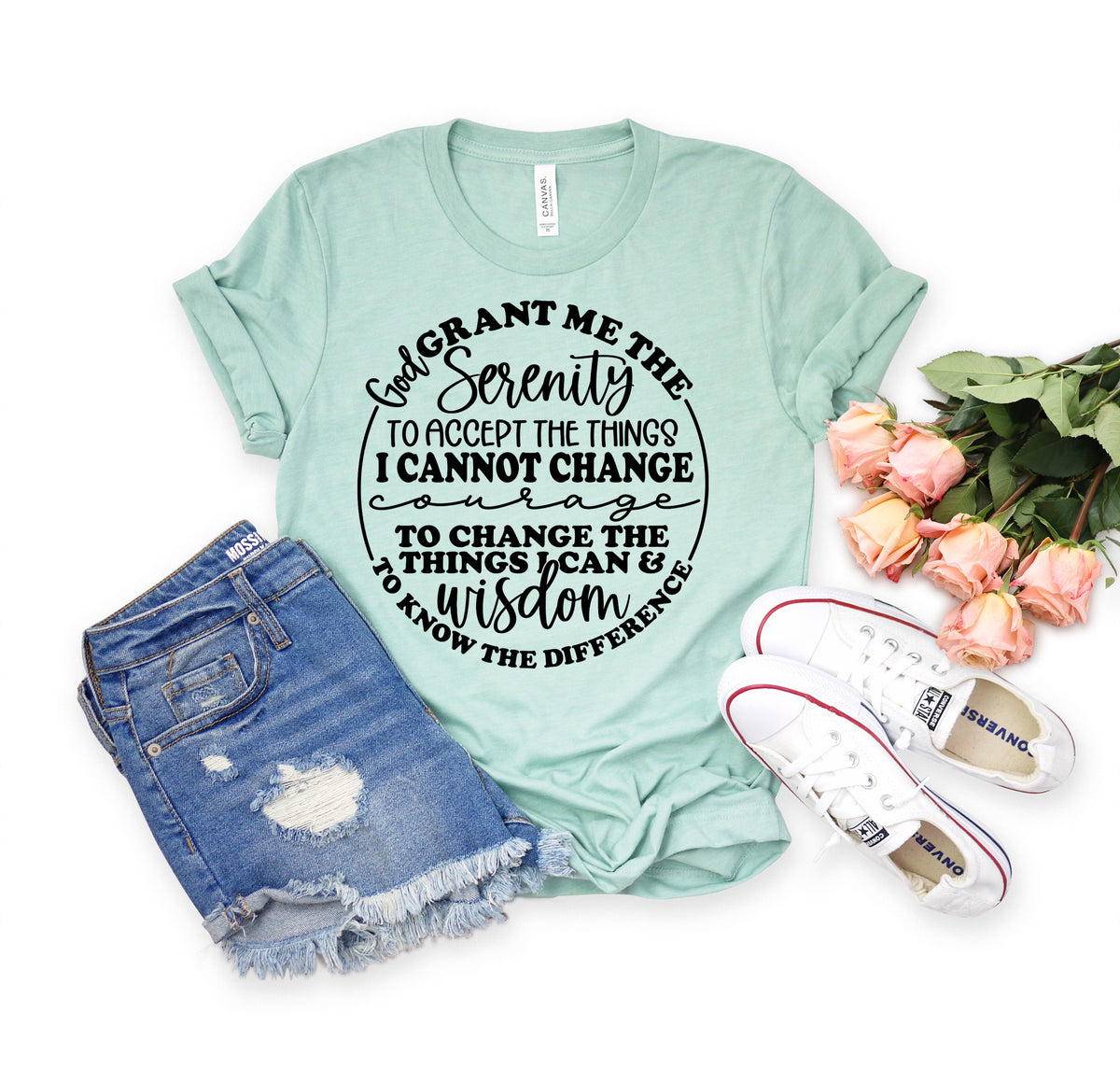 Serenity prayer BLACK screen print transfer