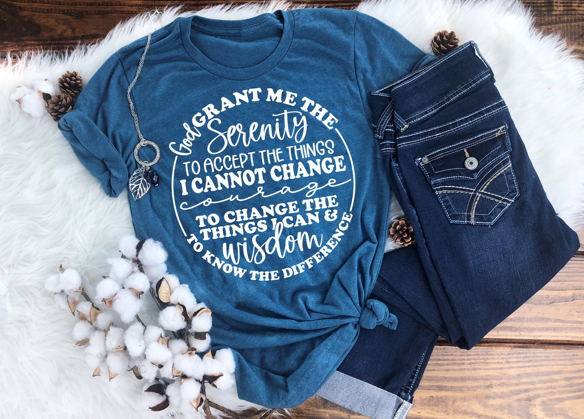 Serenity prayer WHITE screen print transfer