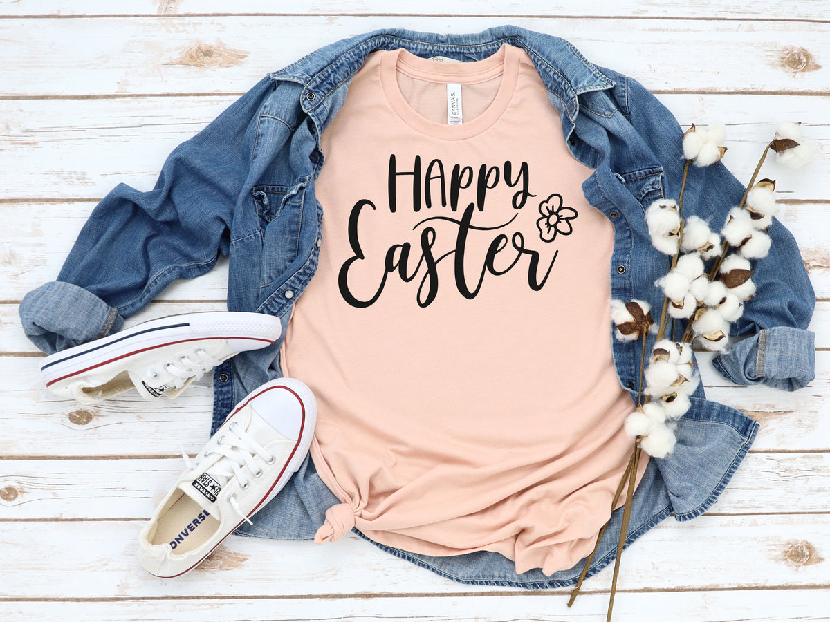 BLACK Happy Easter screen print transfer