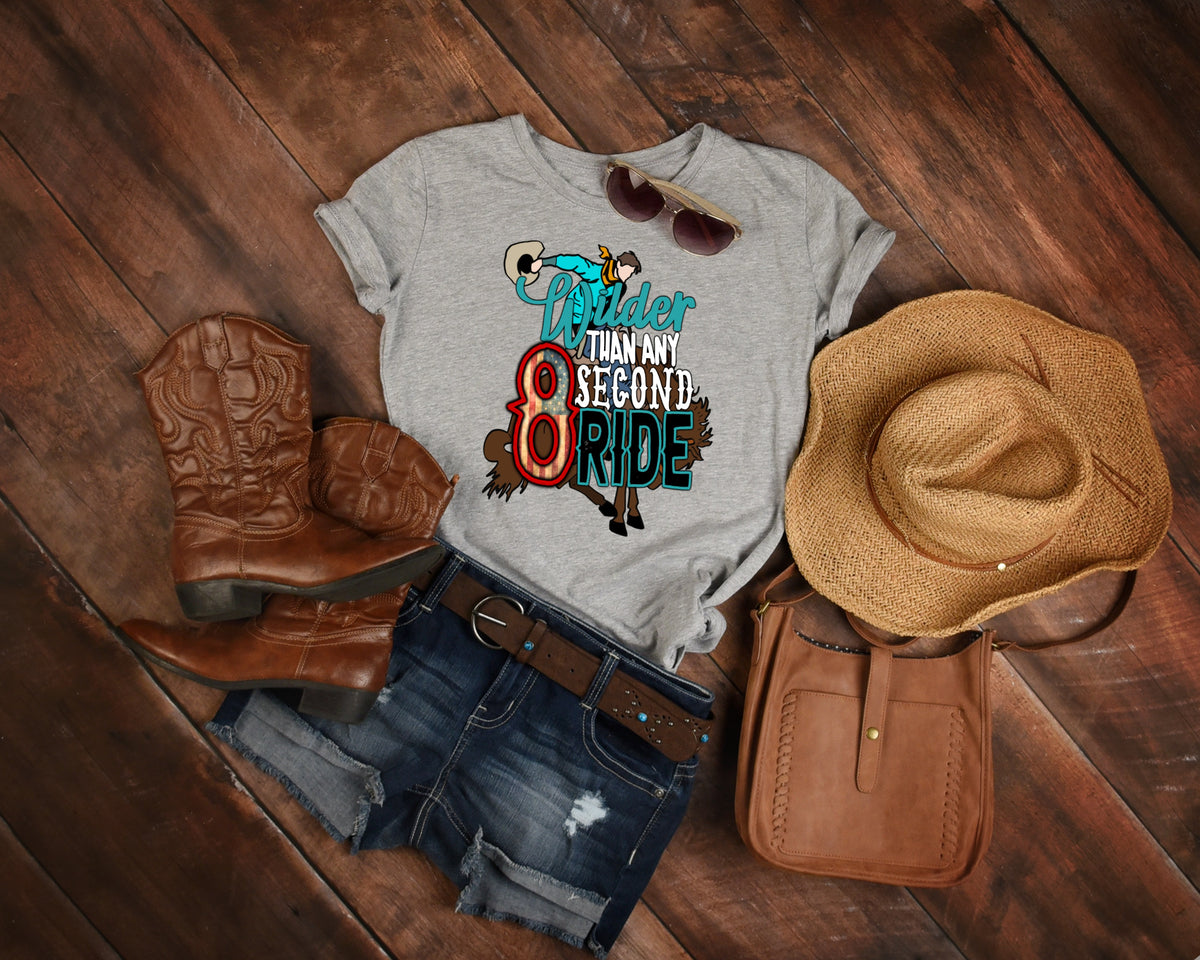 Wilder than any 8 second ride HIGH HEAT screen print transfer