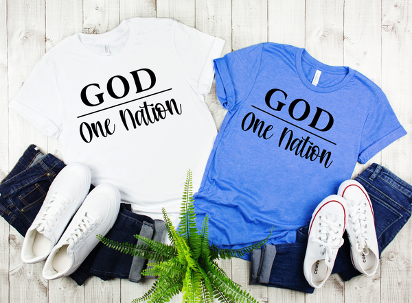 God one nation BLACK screen print transfer