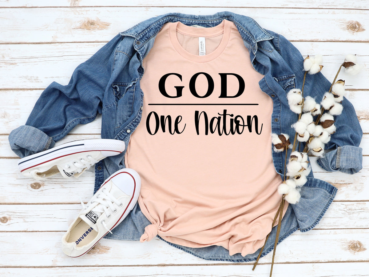 God one nation BLACK screen print transfer