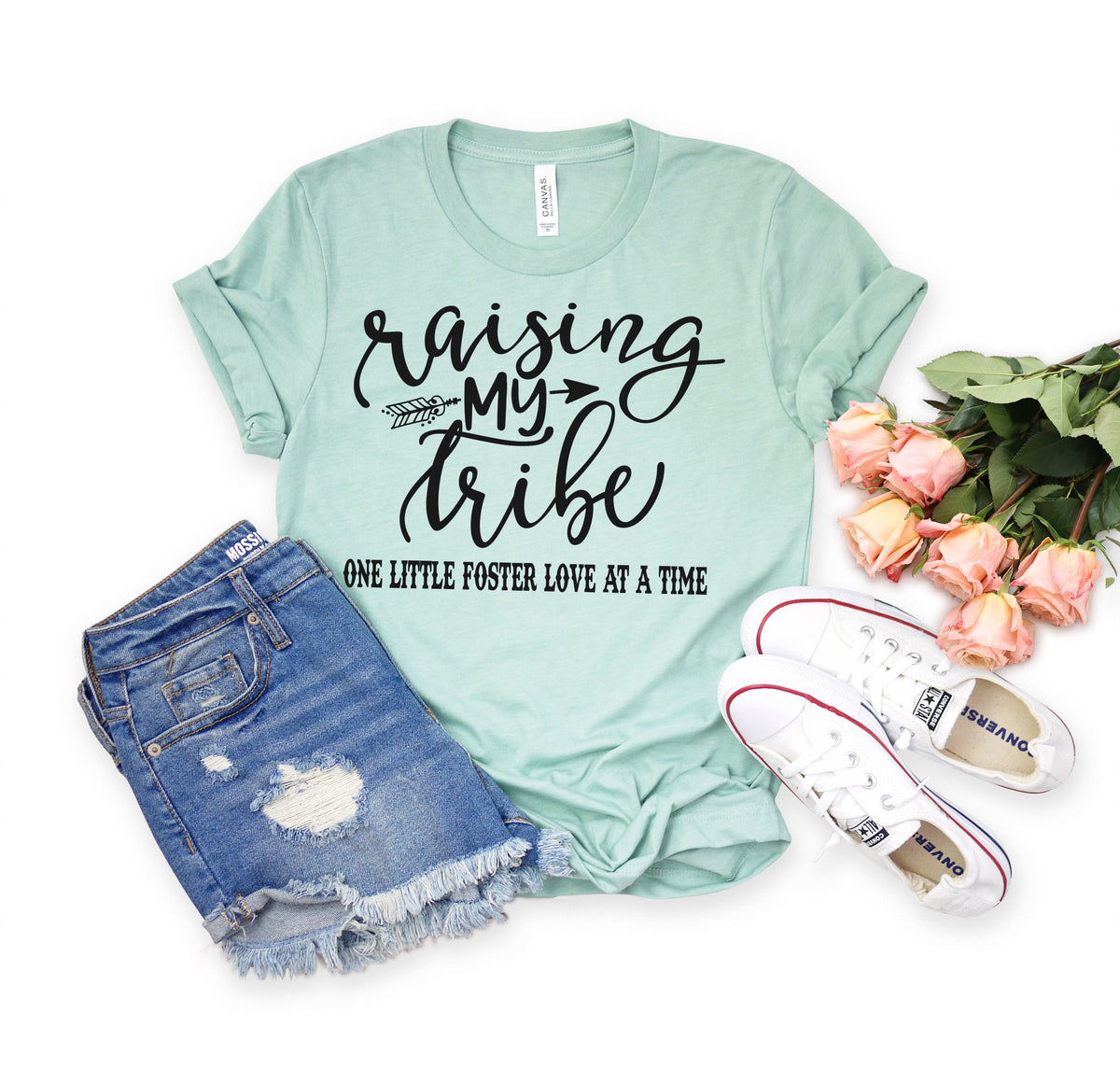 Raising my tribe one little foster at a time screen print transfer