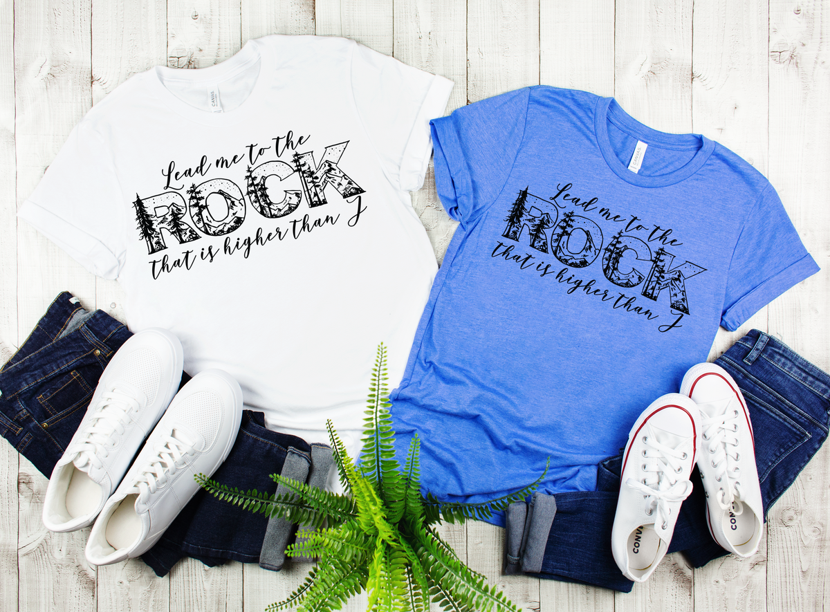 BLACK Lead me to the rock that is higher than I screen print transfer