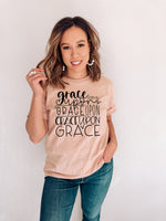 BLACK Grace upon grace John 1:16 screen print transfer